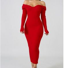 Brand New With Tags Brand: Hera Collection Stella Dress, Red Bodycon Dress, Elastic Thread, Bodycon Dress With Sleeves, Ribbed Dress, Fashion Nova Dress, Fashion Nova Dresses, Black Bodycon Dress, Long Sleeve Bodycon