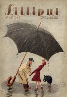 an advertisement for lutiput featuring a man and woman holding an umbrella in the rain