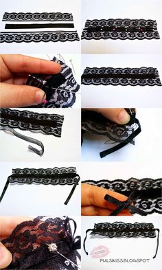 the instructions for how to make a lace headband