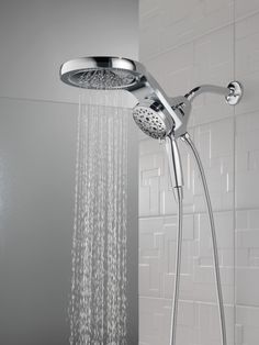 a shower head with water running from it