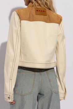 97% Cotton, 3% Elastane Beige Denim Jacket For Spring Workwear, Cream Denim Workwear Jacket, Detailed Denim, Wang Dress, Zegna Shoes, Saint Laurent Shoes, Denim Details, Gorgeous Bags, Sneaker Wedge