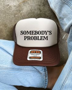 Somebody's Problem Trucker Hat - You will be concert ready with this one! - Our hats are lightweight and breathable to ensures a comfortable fit! - We do offer customs! If there is a different color you are looking for please reach out to us. * Made to Order Policy * Each and every one of our hats are made to order. Due to this we regret that refunds cannot be accepted  If you decide to cancel your order it needs to be before the item is shipped. Once the label is created we can not cancel the o Trucker Hat Country, Somebodys Problem, Concert Gift, Cowgirl Hat, Country Concert, Country Concerts, Cow Girl, Cowgirl Hats, Music Lover