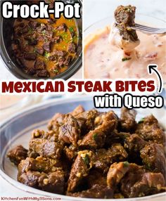 mexican steak bites with quesadilla sauce in a bowl