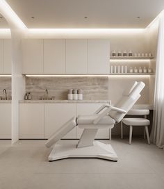 AURA :: Behance Medspa Cabinets, Dental Clinic Lighting Design, Dermatologist Office Design, Chic Dental Office, Modern Dental Operatory, Doctor Clinic Design, Luxury Medical Clinic, Dental Office Aesthetic, Dermatology Clinic Design