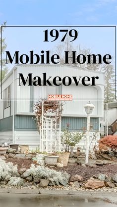 a mobile home makeover with text overlay that reads, 1970 mobile home makeover