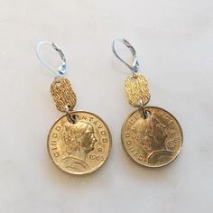 Golden Coin Earrings Elegant Coin Shaped Metal Jewelry, Handmade Retro Dangle Jewelry, Retro Handmade Dangle Jewelry, Retro Dangle Jewelry As Gift, Retro Dangle Jewelry As A Gift, Retro Metal Jewelry For Gift, Retro Metal Jewelry For Gifts, Adjustable Retro Nickel-free Jewelry, Retro Jewelry Gift