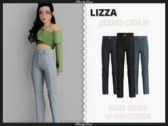 an image of a woman in jeans and pants for the game lizza, which is available