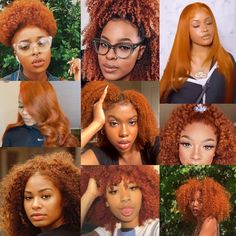 Cheveux Oranges, Cabello Afro Natural, Dyed Curly Hair, Colored Curly Hair