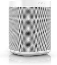 the sonos bluetooth speaker is shown in front of a white background with reflection