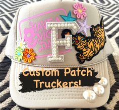 You asked--we answered!  Let us help you build the custom patch trucker hat of your dreams!  Please feel free to message us before placing your order so we can make sure to get it right for you! Customizable Custom Baseball Cap With Curved Bill, Custom White Snapback Hat, Customizable Custom Trucker Hat, Customizable Trucker Snapback Hat, Customizable Snapback Trucker Hat, Customizable Trucker Baseball Cap With 5-panel Design, Customizable Trucker Hat With Curved Bill, Customizable White Trucker Hat, Diy Trucker Hat Patch