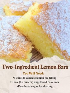 two ingredient lemon bars are shown in this ad for the restaurant's new menu