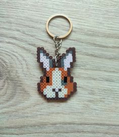 Bunny Hama Beads Pattern Perler Bead Rabbit, Perler Beads Bunny, Animal Hama Beads, Patrones Hama Beads Ideas, Bunny Pixel Art, Pixel Bunny