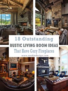 rustic living room ideas that have cozy fireplaces