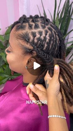 Annette Roche on Instagram: "Inverted French braids with Pipe Cleaner Bangs ✨ I Love styling Locs ✨❤️ book appointment now www.NappStar.com #locs #locstylesforwomen" Braided Loc Updo, Black Hair Locks, Styling Locs, Inverted French Braid, Book Appointment Now, Short Hair With Beard