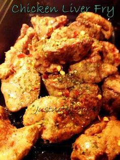 chicken liver fry with spices and seasoning in a skillet, ready to be eaten