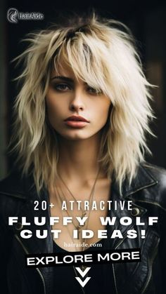 Explore a range of Fluffy Wolf Cut Hair styles with Long Bangs. Click to discover more such creative and chic ideas! Bangs Cut, Wolf Hair, Rocker Hair, Shaggy Long Hair, Layered Haircuts For Medium Hair, Choppy Hair, Messy Short Hair, Shag Hairstyles, Wolf Cut