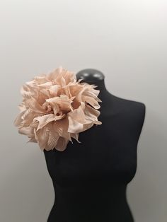 This is is a powder rose handmade flower brooch (around 25 cm wide -9.8 in).  Brooch is made of beautiful satin (100 % polyester) with nice shine. It can be perfect detail on your dress, blouse, shirt or blazer. Its glamourous look will make every outfit great. Since it is handmade, minor differences from the product in the photo is possible. Brooch comes into beautiful hand made solid round box. Flower Shaped Brooches For Spring Party, Handmade Flower Brooches For Spring Wedding, Handmade Flower Wedding Brooches For Spring, Spring Wedding Brooches With Handmade Flowers, Flower Shaped Brooches With Flower Decoration For Party, Party Flower Shaped Brooch With Flower Decoration, Elegant Pink Brooch With Flower Decoration, Elegant Pink Flower Brooch, Formal Flower-shaped Fascinator With Handmade Flowers