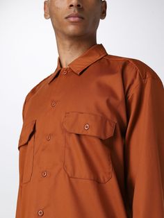 Shirt DICKIES Men color Rust Orange Cotton Shirt With Pockets, Dickies Shirt, Mens Shirt, Shirt Men, Rust, Outlet, Mens Shirts, Models, For Men