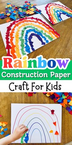 rainbow construction paper craft for kids to make