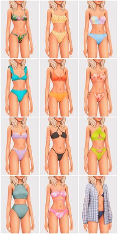 many different types of bikinis are shown