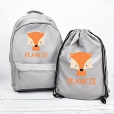 A fantastic Personalised Fox Backpack a lovely size featuring your child's name. This Fox School Bag is a super choice and is waterproof too. This Kids Animal Rucksack is perfect for your little boy or girl especially if he/she is a fox enthusiast. This Boys School Backpack can be used for nursery, school or activity groups. A unisex Backpack suitable for primary school children. Suitable as a Fox Bag or Back To School bags. A mini size great for toddlers or starting school. Features- Dimensions Back To School Animal Design Backpack, Back To School Animal Design Standard Backpack, Animal Design School Backpack, Student Backpack With Animal Design For Back To School, Back To School Backpack With Animal Design For Students, Back To School Student Backpack With Animal Design, School Backpack With Animal Design, School Bags With Animal Design For Back To School, Novelty School Bags