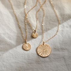 Dainty and Delicate 14K Gold-filled Sunbeam Coin Necklaces available in 9mm Sunrise Jewelry, Sunrise Necklace, Edgy Hipster, Jewelry Shoot, Coin Choker, Sunshine Necklace, Bracelet Stacks, Cheap Necklaces, Retail Inspiration