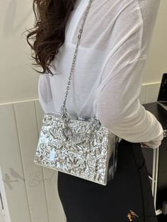 Bird in Bag - The Professional Tailors Shoulder Shell. Silver Rectangular Bags For Spring, Rectangular Shoulder Bag For Fall Party, Fall Party Shoulder Bag Rectangular, Silver Formal Bag For Summer, Elegant Silver Bag For Spring, Fall Party Rectangular Shoulder Bag, Chic Silver Bag For Spring, Chic Silver Bags For Spring, Rectangular Fall Party Bag