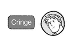 an image of a man's face with the word cringe in front of it