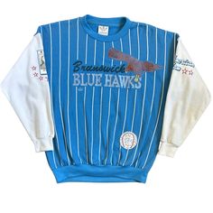 - Vintage Adidas Brunswick Blue Hawks Crewneck Sweater With Tags - Size: M - Condition: Light Used - Will Ship Day Of Or Next Depends On Time Adidas Sweatshirt Mens, Sweatshirt Adidas, Sweaters Vintage, 90s Adidas, Adidas Sweater, Adidas Sweatshirt, Vintage Crewneck, Sweater White, Sweaters Crewneck