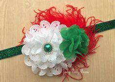 Christmas Headband Green and Red Headband Red Lace by JadyBugBows Red Headband, Christmas Headband, Red Lace, Girls Hair Accessories, How To Make Hair, Hair Bows, Hair Clips, Nursery, Hair Accessories