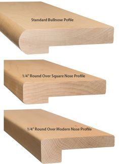 three different types of wood planks with measurements for each piece and the other side