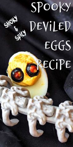 the spooky deviled eggs recipe is ready to be eaten