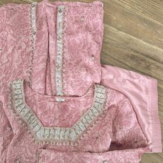 Crushed Fabric, Hand Embroidered Dabka,Beads And Sequins, Burnt Rose Color Fully Cotton Lined Shirt With Straight Salwar Pants New Burnt Rose, Straight Salwar, Salwar Pants, Punjabi Suit, Punjabi Suits, Rose Color, Hand Embroidered, Party Wear, Womens Sizes