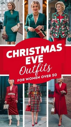 Christmas Eve Outfits, Red Christmas Outfit, Dinners Family, Elegant Outfit Ideas, Classic Red Dress, Christmas Eve Outfit, Outfits For Women Over 50, Chic Cocktail Dress