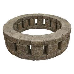 a stone fire pit sitting on top of a white background