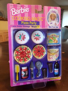 barbie cooking magic pizza party set in its box