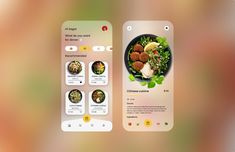 the food app is designed to look like it's being displayed on an iphone