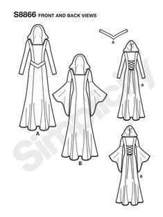 Simplicity Patterns Early Spring 2019 – Doctor T Designs Petite Knit, Spring Sewing, Simplicity Dress, Costume Sewing Patterns, Flat Sketches, Dress Making Patterns, Hooded Dress, Fantasy Costumes, Simplicity Sewing