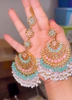 Beautiful Nauratan Teeka set. This set is gold plated and high quality. Message me for anymore questions! Elegant Multicolor Sets With Latkans, Bohemian Gold Jewelry Sets With Stone Work, Bohemian Gold Sets For Festivals, Elegant Handmade Gold Set, Favorite Jewelry, Jewelry Sets, Art Collection, Gold Plate, Bathing Beauties