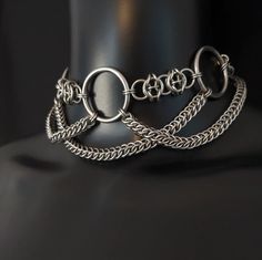 5-O Ring Chainmaille Choker Necklace - Etsy O Ring Necklace, Chainmaille Choker, Chainmaille Ring, Chainmail Necklace, Chainmaille Jewelry, Chainmail Jewelry, Grunge Jewelry, Making Jewellery, Chain Maille Jewelry