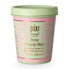 Toning jelly mask infused with Rose, Argan Oil, Cica and Turmeric to refresh, deeply nourish and hydrate skin. Pixi Skintreats, Pixi Beauty, Nail Products, Gel Mask, Licorice Root Extract, Minimalist Designs, Rosehip Oil, Acne Skin, Clean Skin