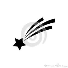 a black and white image of a shooting star with an arrow in the center on a white background