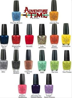 Adventure Time nail polish?! Adventure Time Nails, Time Nails, Adveture Time, Finn The Human, Jake The Dogs, Adventure Time Anime, Opi Nails, Geek Out, Mani Pedi