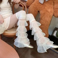 SPECIFICATIONS Material: Cotton BlendsMaterial: AcrylicPattern Type: SolidGender: WOMENItem Type: Leg WarmersName: Ruffles Lace Pearl Leg Coverpackage: 1*pair of leg warmersSize: ONE SIZEUse for: gift,boots socks,cosplay,y2k,lolita,Japanese JK,partyMaterial: BlendedColor: black,white,beige,purple,pink,championstyle: Jk lolita,Japanese,y2k,Harajuku Item Type: Ruffles Lace Pearl Leg Cover Material: BlendedColor: black,white,beige,purple,pink,champion,bluePackage List: 1 * pair leg socks Suitable : winter boots socks,cosplay,Jk lolita, JK clothing accessories, Japanese pile socks,party Note:1. The actual color maybe a little different from the picture.2. Due to manual measurement, the size of the product may have 1-2cm difference. Fitted Harajuku Style Leg Warmers For Cosplay, Spring Party Knee-high Socks, White Knee-high Stockings For Party, Trendy Stretch Knee-high Socks For Party, Fitted Harajuku Knee-high Socks For Cosplay, Fitted Thigh High Leg Warmers For Festivals, White Knee-high Party Legwear, White Stretch Knee-high Socks For Party, Trendy Knee-high Party Socks