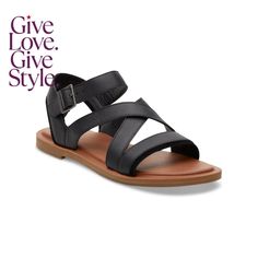 in stock Trendy Leather Sandals With Adjustable Strap, Black Strappy Sandals With Adjustable Strap, Black Adjustable Strappy Footbed Sandals, Black Strappy Sandals With Leather Footbed, Trendy Black Leather Footbed Sandals, Casual Black Footbed Sandals With Strap, Casual Black Strap Footbed Sandals, Black Strappy Footbed Sandals For Spring, Black Leather Strappy Footbed Sandals