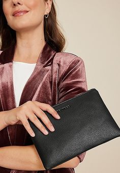 Black Oversized Wristlet | maurices