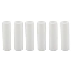 five white cylindrical tubes are lined up in a row