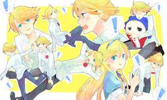 an image of some anime characters with blonde hair and blue eyes in the same photo