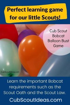 balloons with the words club scout on it and an image of some people holding them