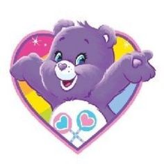 a purple teddy bear with hearts and stars